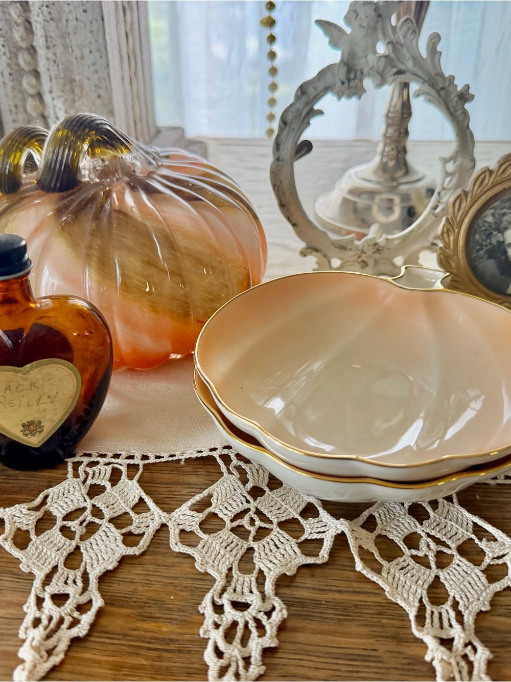 Vintage Lenox Gold-Rim Fall Pumpkin Bowls